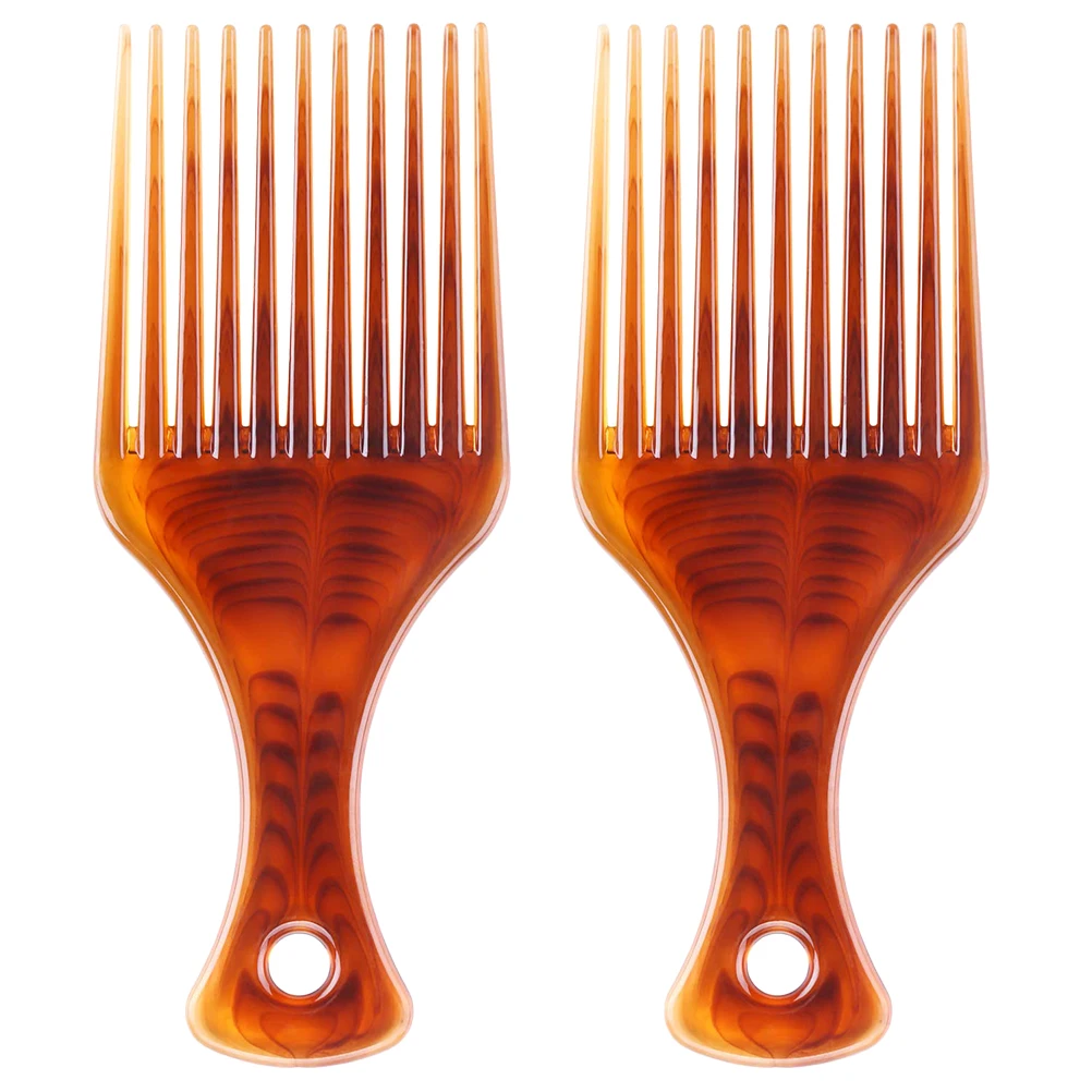 

2 Pcs Styling Comb Handle Design Hair Salon Home Daily Use with Fine Dressing Hairdressing Thick