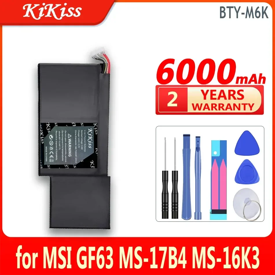 

KiKiss Battery BTY-M6K 6000mAh for MSI MS-17B4 MS-16K3 GS63VR-7RG GF63 Thin 8RD 8RD-031TH 8RC GF75 Thin 3RD 8RC 9SC