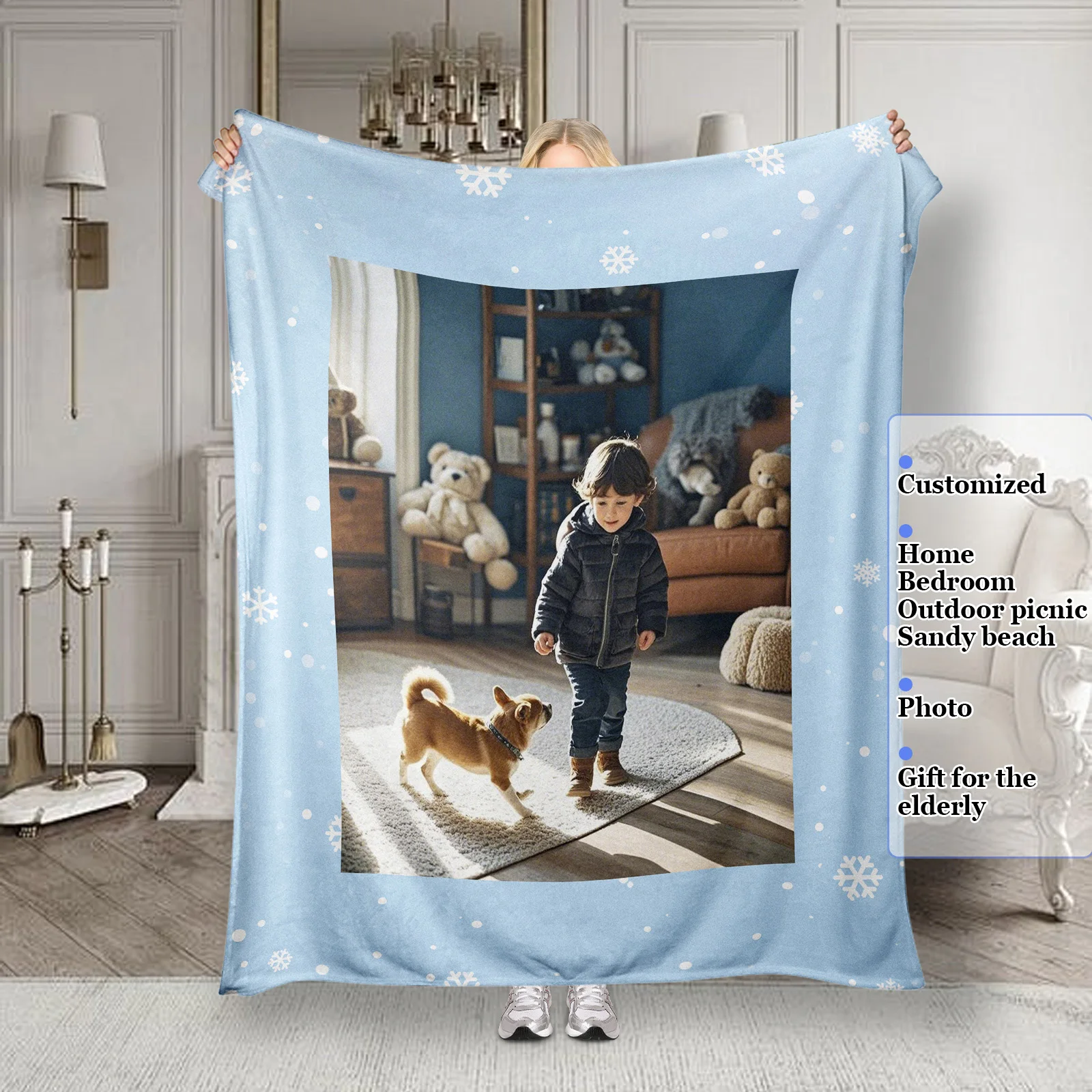 Children's Childhood Playmate Commemorative Blanket My Dog Personalized Photo Customized Blanket Suitable Birthday Gift for Kid