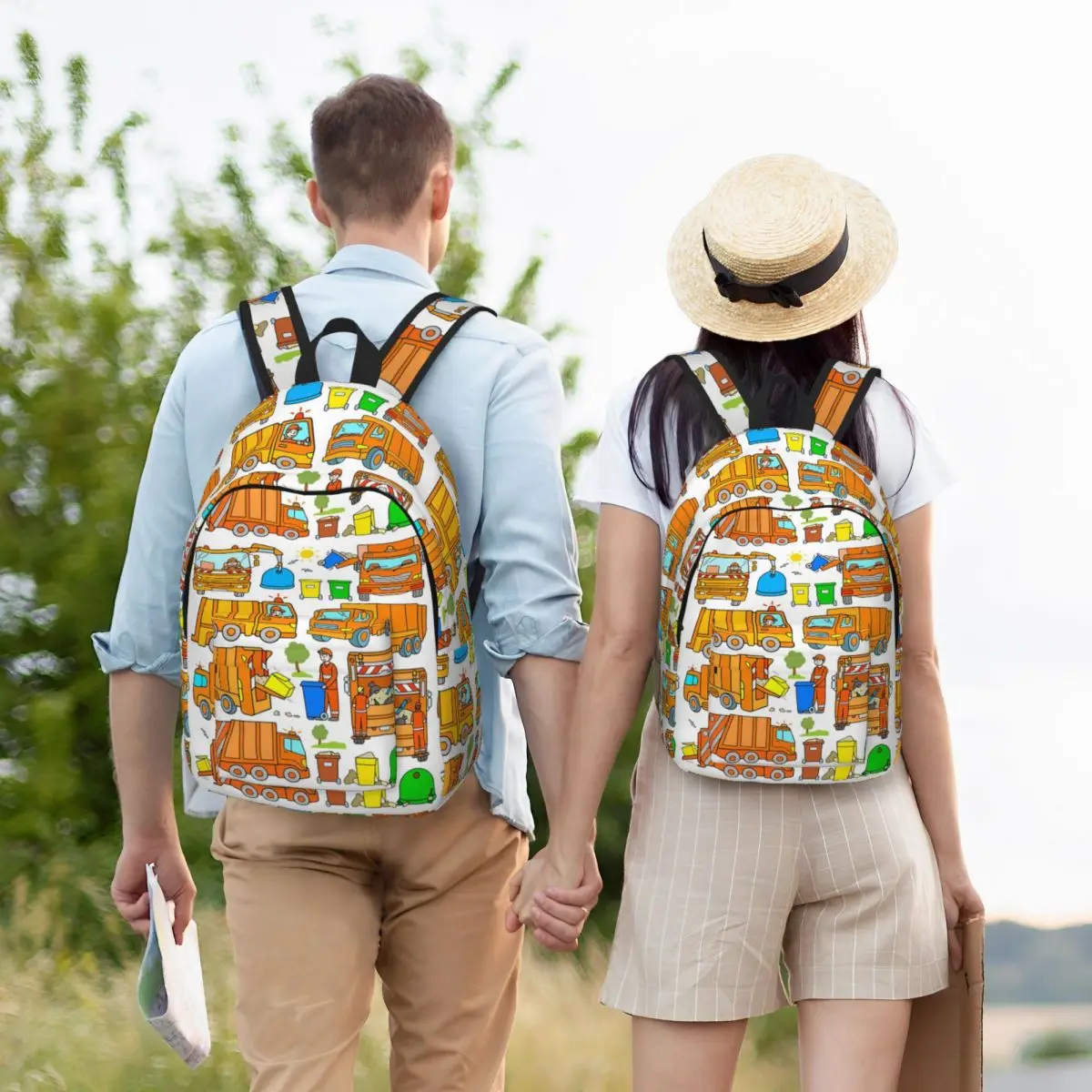 

Trashtrucks Rubbish Collection Vehicles Backpack Student Boys Girls BookBag Kids School Bag Computer Shoulder Bags for Men Women