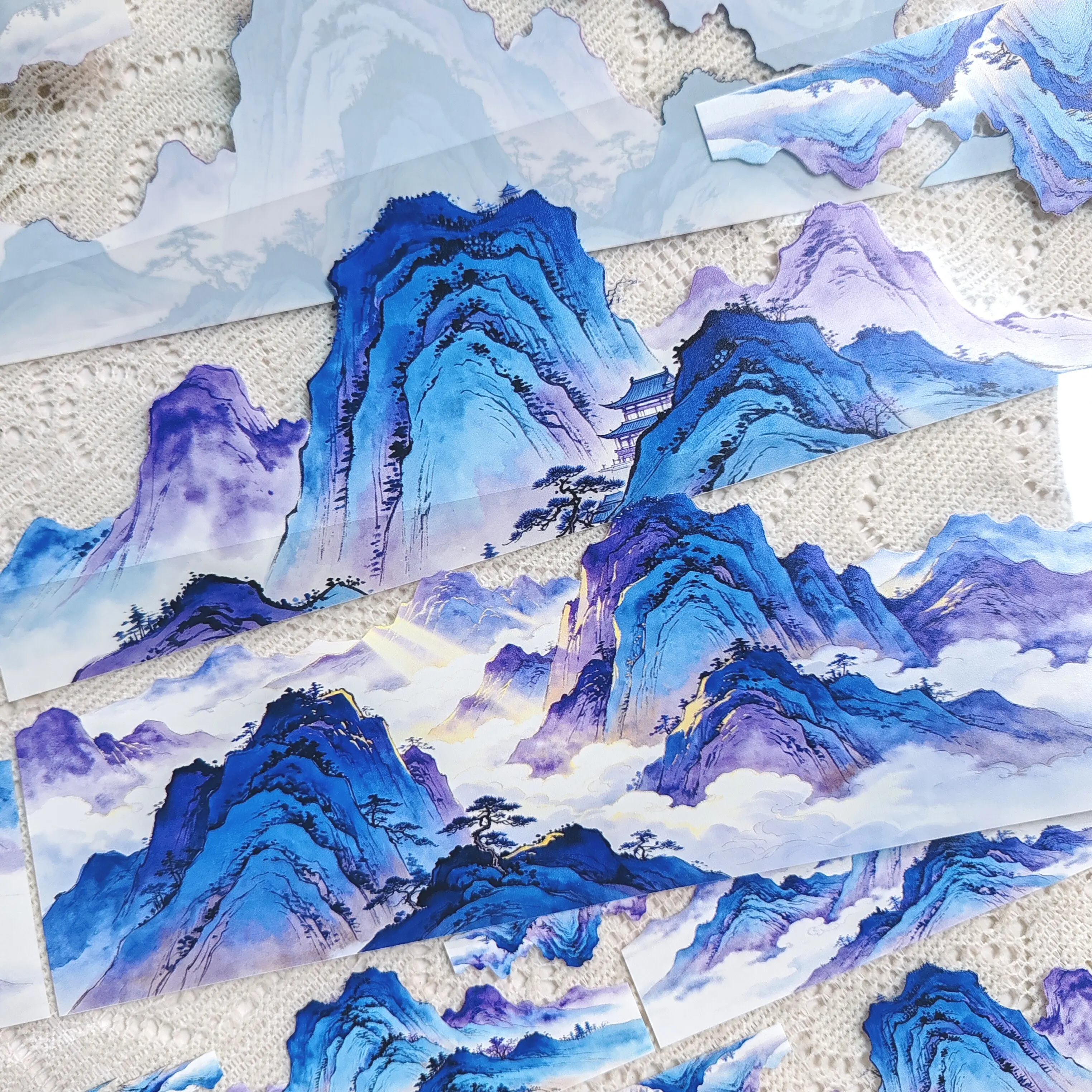 Vintage Night Mountain Valley Landscape Washi Tape for Scrapbooking Journaling DIY Craft Card Making Decoration