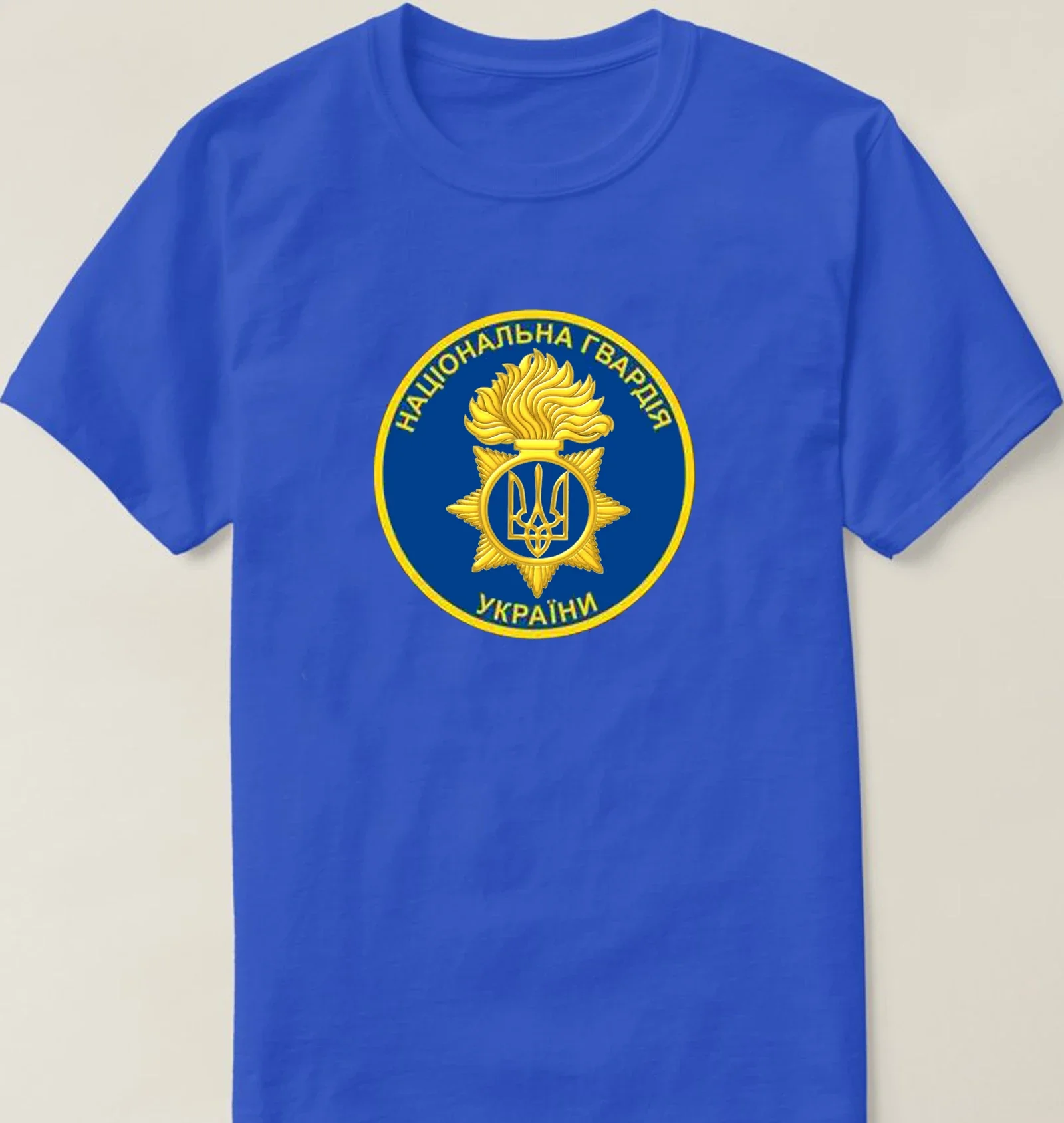 Emblem National Guard of Ukraine T-Shirt. Premium Cotton Short Sleeve O-Neck Mens T Shirt New S-3XL