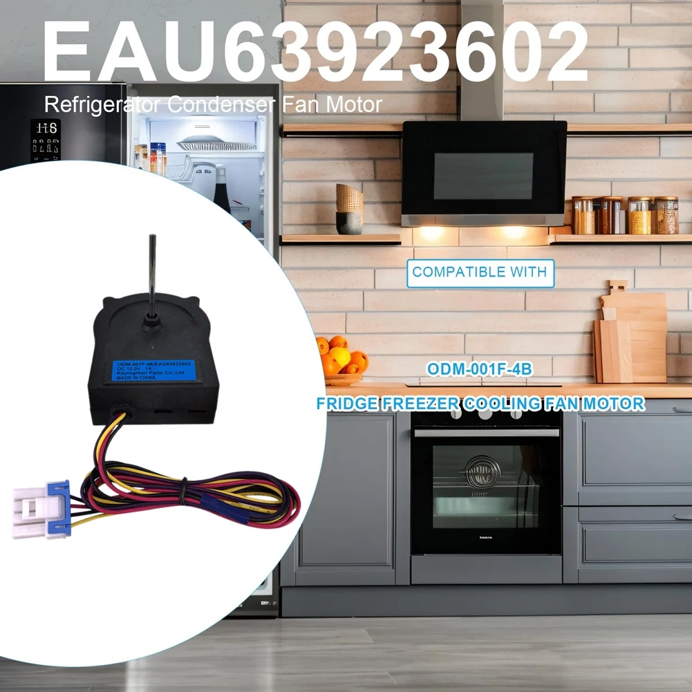 A23E-EAU63923602 Refrigerator Condenser Fan Motor For Refrigerator Cooling Fan Motor Assembly ODM-001F-4B DC 12V 1A