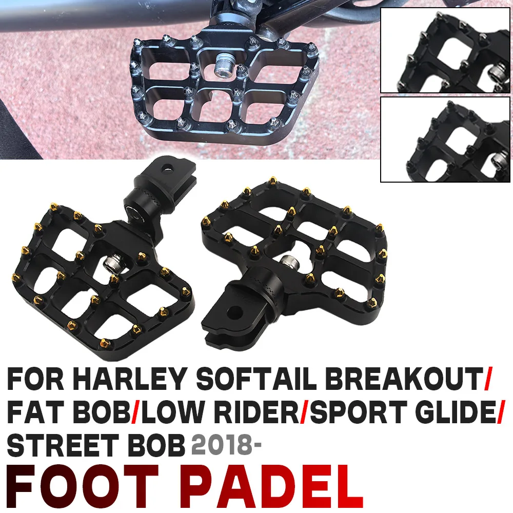 

For Harley Softail Breakout Fat Bob Sport Glide FLSB Street Bob Low Rider Motorcycle Adjustable Front Footpegs Foot Pegs Pedal