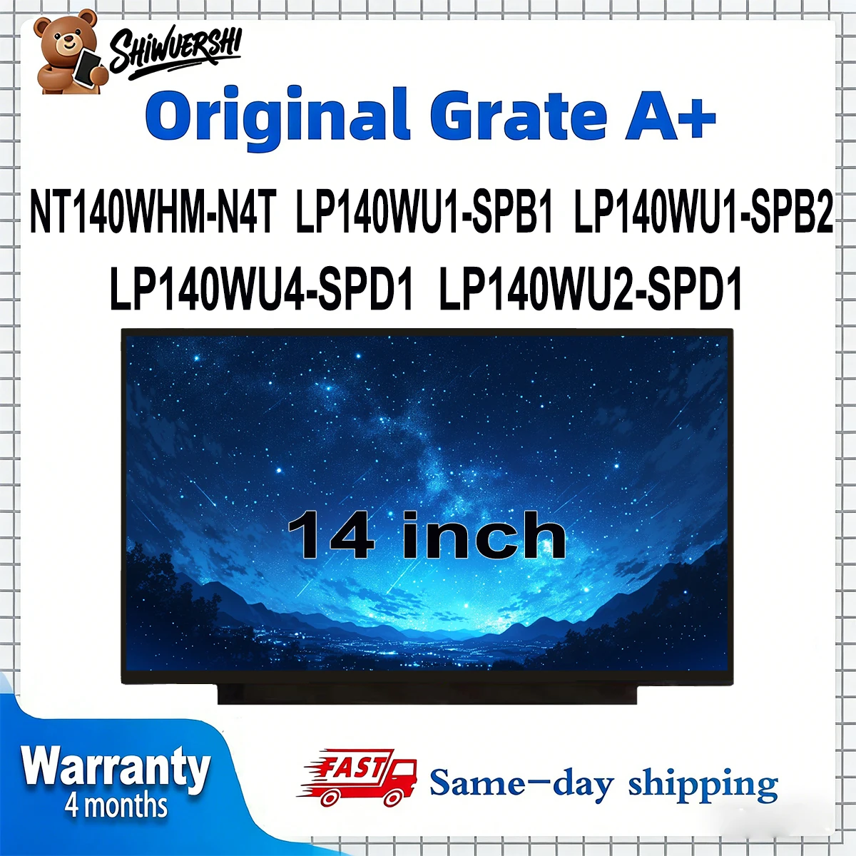 

Wholesale 14 inch Slim Laptop Lcd Screen Monitor Panel NT140WHM N4T LP140WU1 SPB1 LP140WU1 SPB2 LP140WU4 SPD1 LP140WU2 SPD1