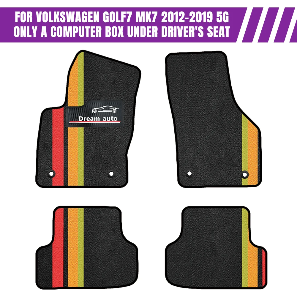 

Custom Car Floor Mats For Volkswagen Golf7 MK7 2012-2019 5G ONLY a computer box under driver's seat Auto Carpets Accessorie