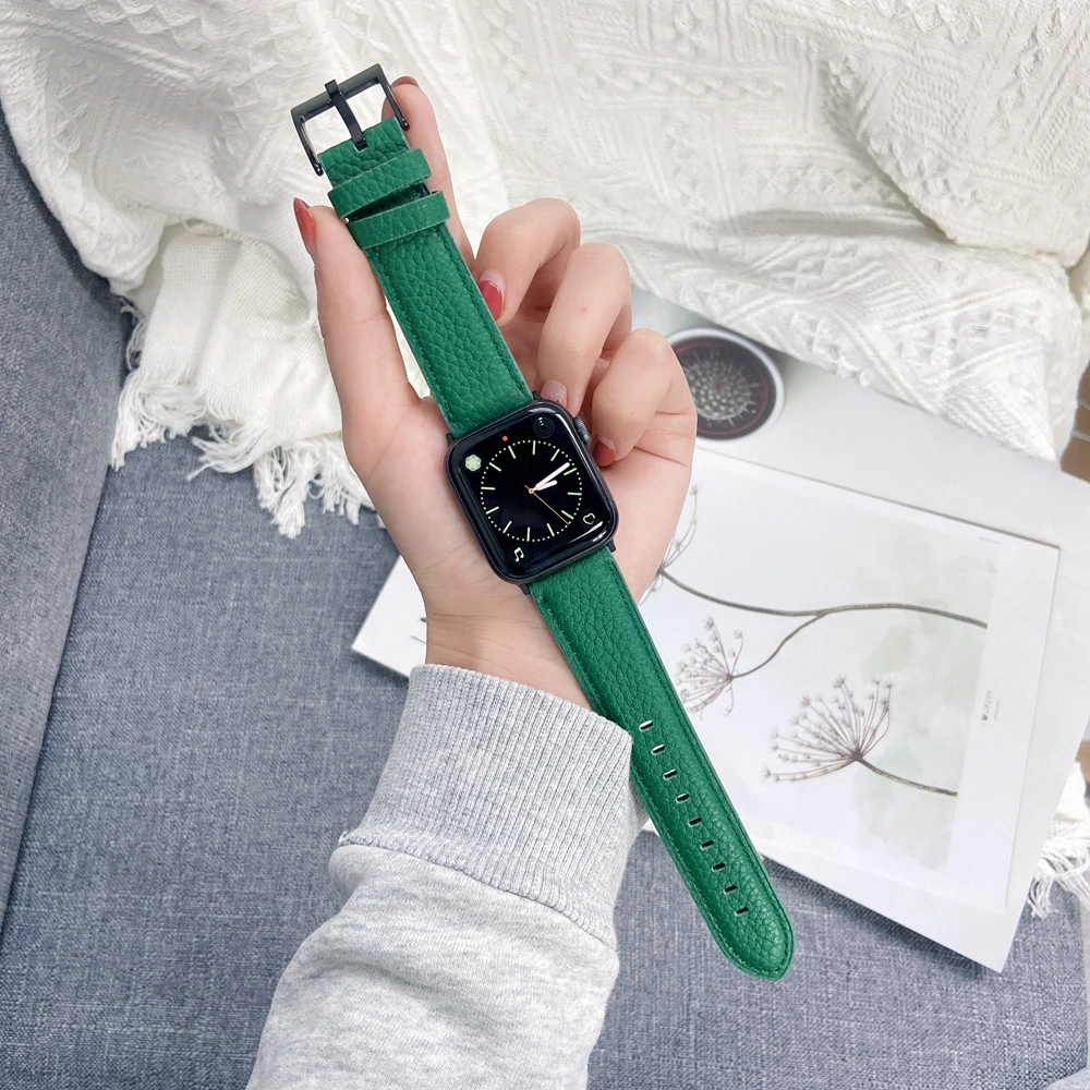 Gorący sprzedawanie 100% prawdziwej skóry pętli dla pasek do Apple Watch 41mm 45mm 1 2 3 4 5 6 7 dla iwatch 40mm 44mm bransoletka z paskiem 38mm 42mm