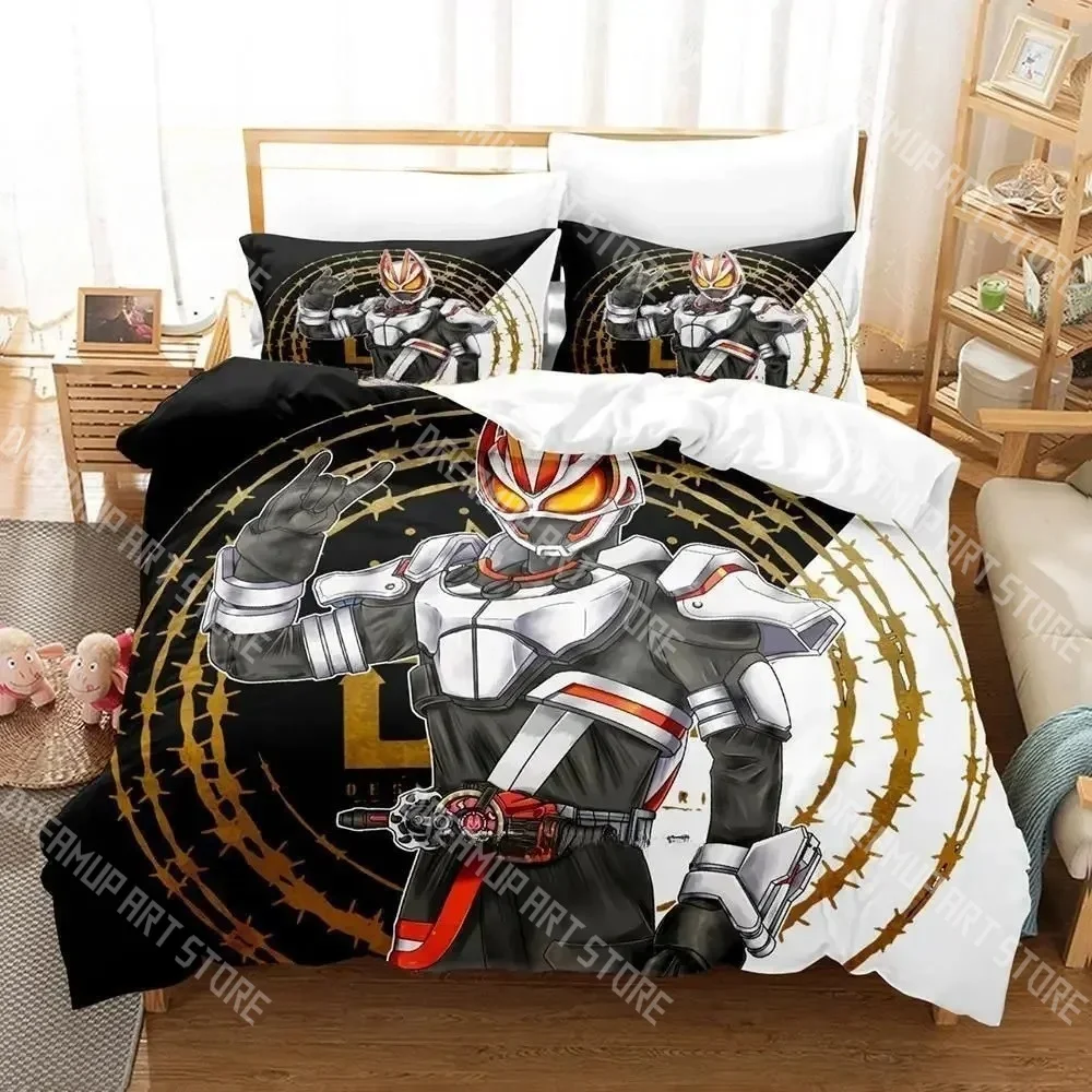 Fashion Anime Kamen Rider Bedding Set Single Twin Full Queen King Size Bed Set Kids Bedroom Duvetcover Sets Bed Sheet Set