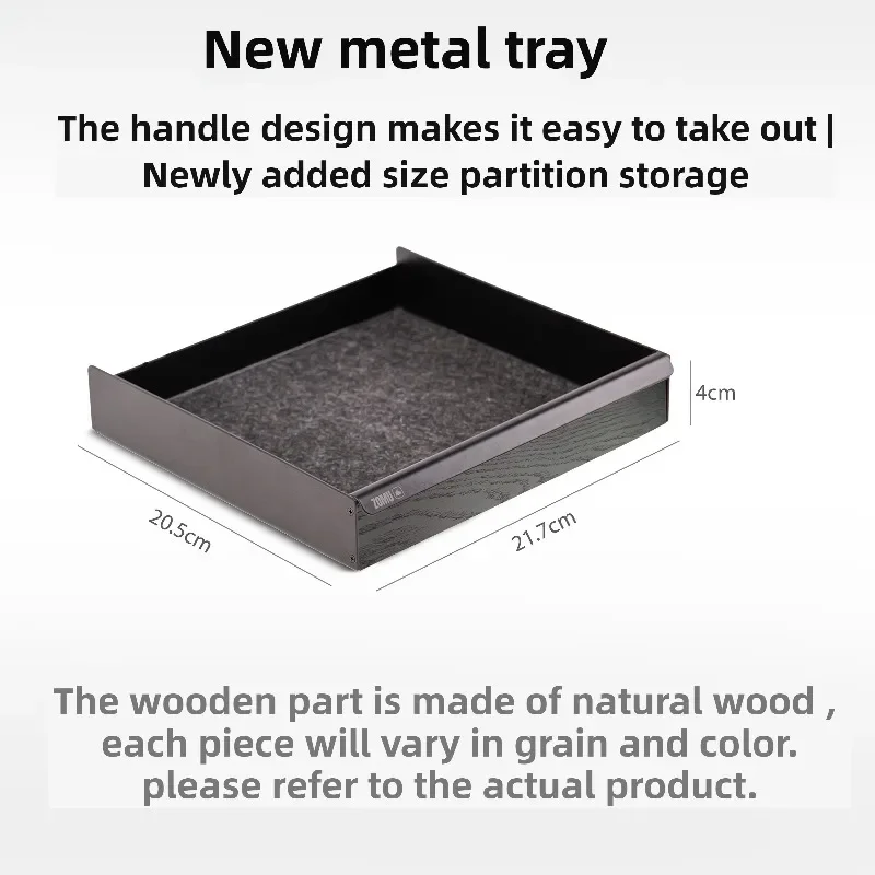 Solid Wood Log Metal Tray Display Height Increasing Bracket Accessories Metal Tray Storage Box Organizer Office Trays Drawers
