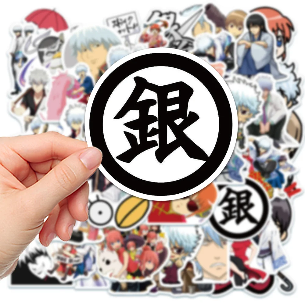 Gintama-装飾用ステッカー,ヘルメット,デスクトップ,ウォールステッカー,販売,50個