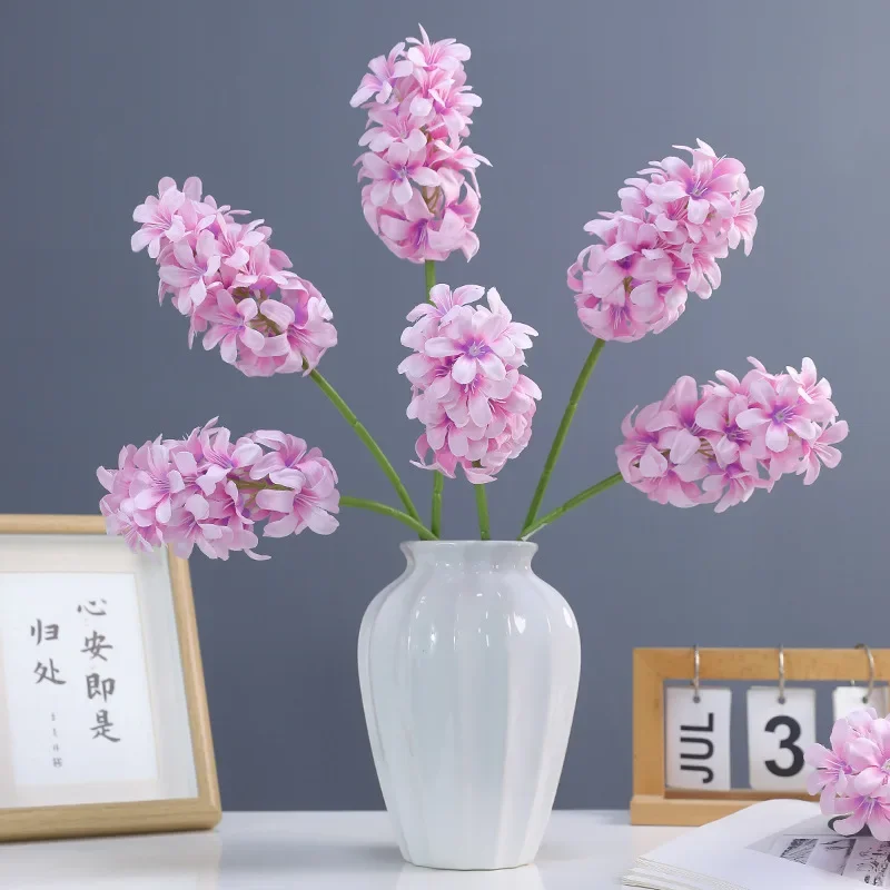 10Pc Artificial Hyacinth Silk Flower DIY Wedding Hall Road Guide Flower Arrangement Fake Delphinium Flowers Home Room Decoration
