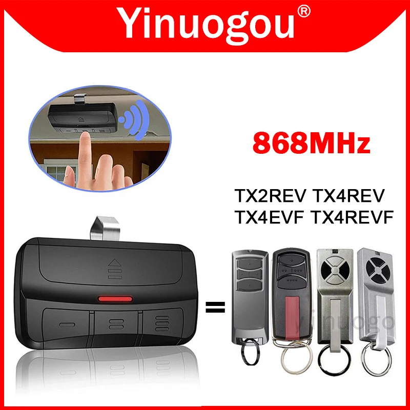 

TX4EVF TX4REV TX2REV TX4REVF 868MHz Garage Door Remote Control 868MHz Clone Garage Door Opener Duplicator Gate Transmitter