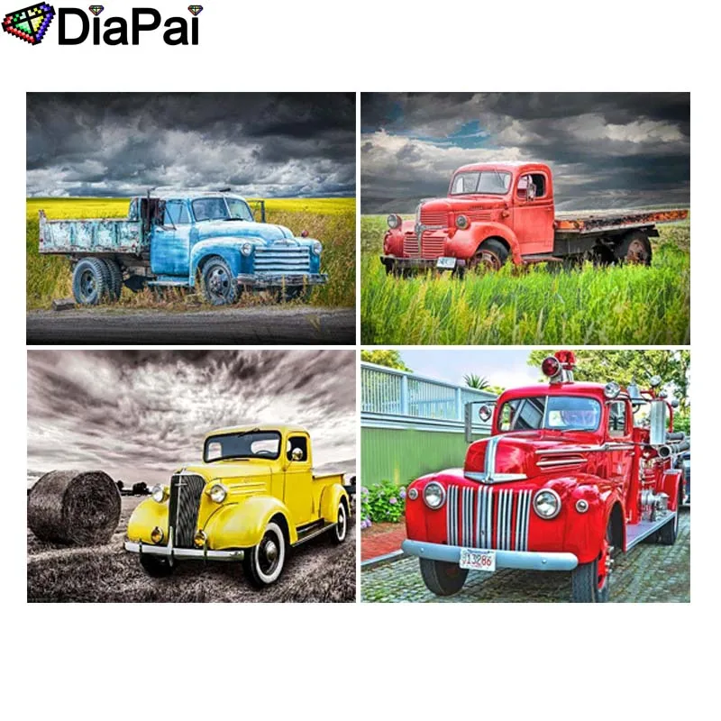 

DIAPAI 5D DIY Diamond Painting 100% Full Square/Round Drill "Car scenery" 3D Embroidery Cross Stitch Home Decor