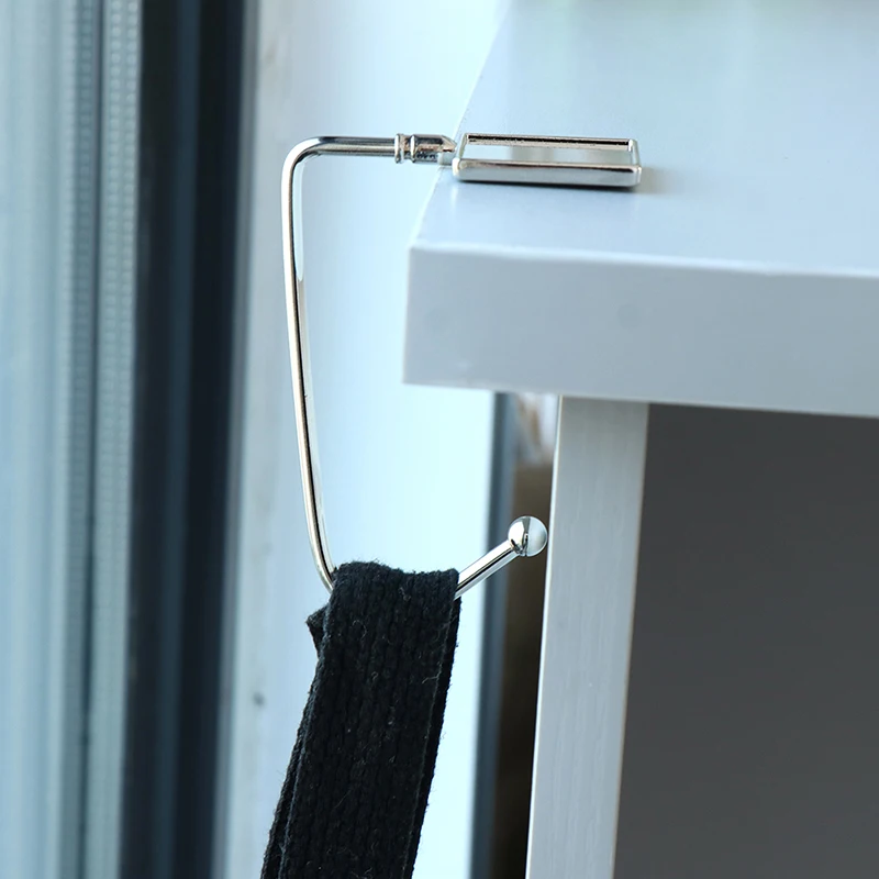 1Pc Square Metal Hanger Hook Holder Folding Bag Handbag Hook Portable Table Hook