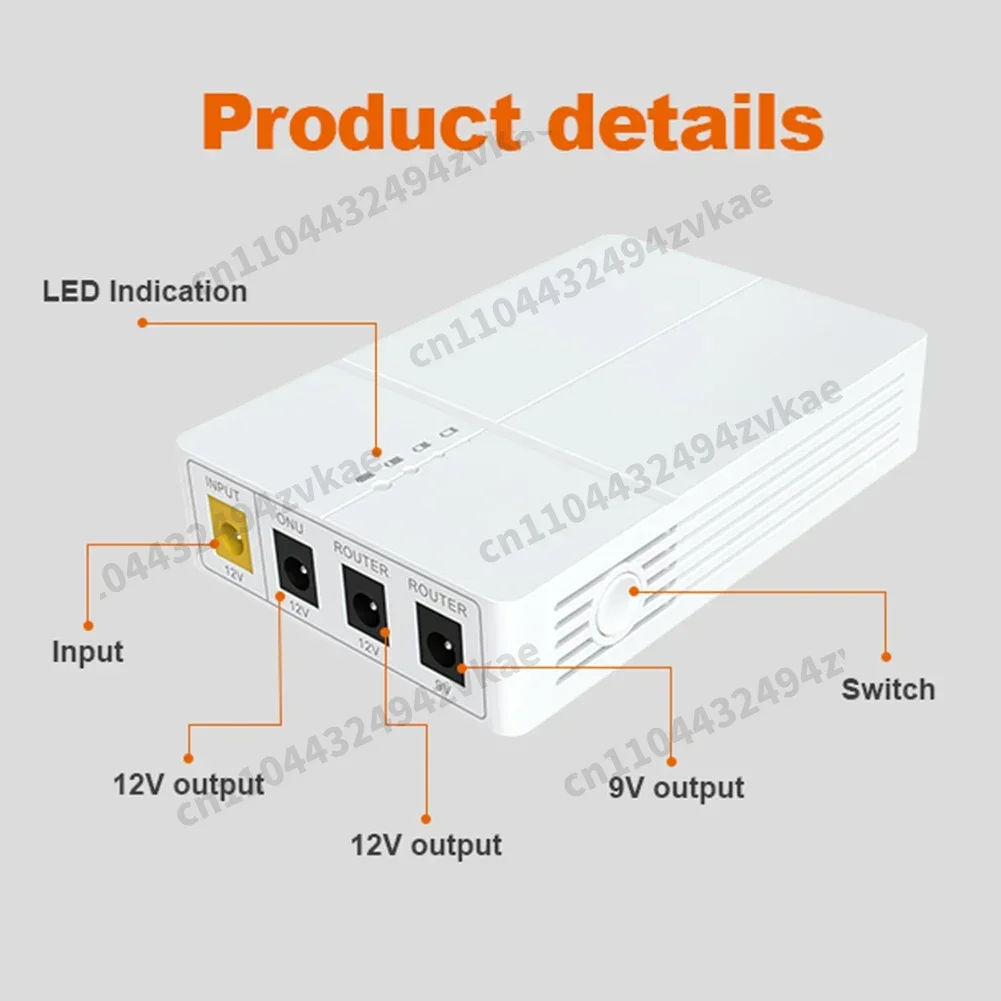 Source For Electronics 110*73*25mm For Small Office12V Power Supply Router Backup UPS Dual Output Ports Stable Power