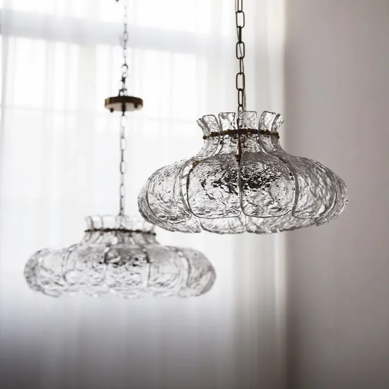 French Retro Glass Pendant Light Luxury American Style Medieval Bar Lamp Creative Minimalist Fixture for Restaurant Balloon