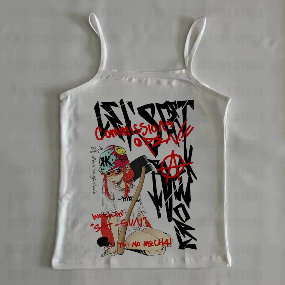 

Emo Tanks & Camis Crop Top Sexys Clothes for Women Tops With Suspenders Summer Harajuku Woman Clothing Aesthetic Women's Blouses