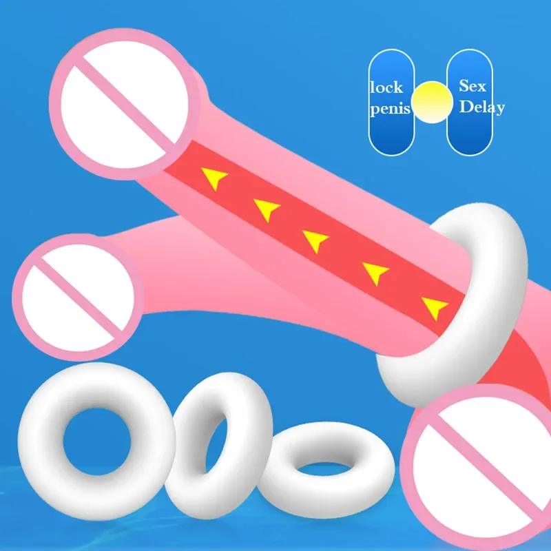 3PCS Silicone Multifunction Penis Ring Cock Ring For Men Male Ejaculation Delay Ejaculation Long Lasting Cockring For Beginner