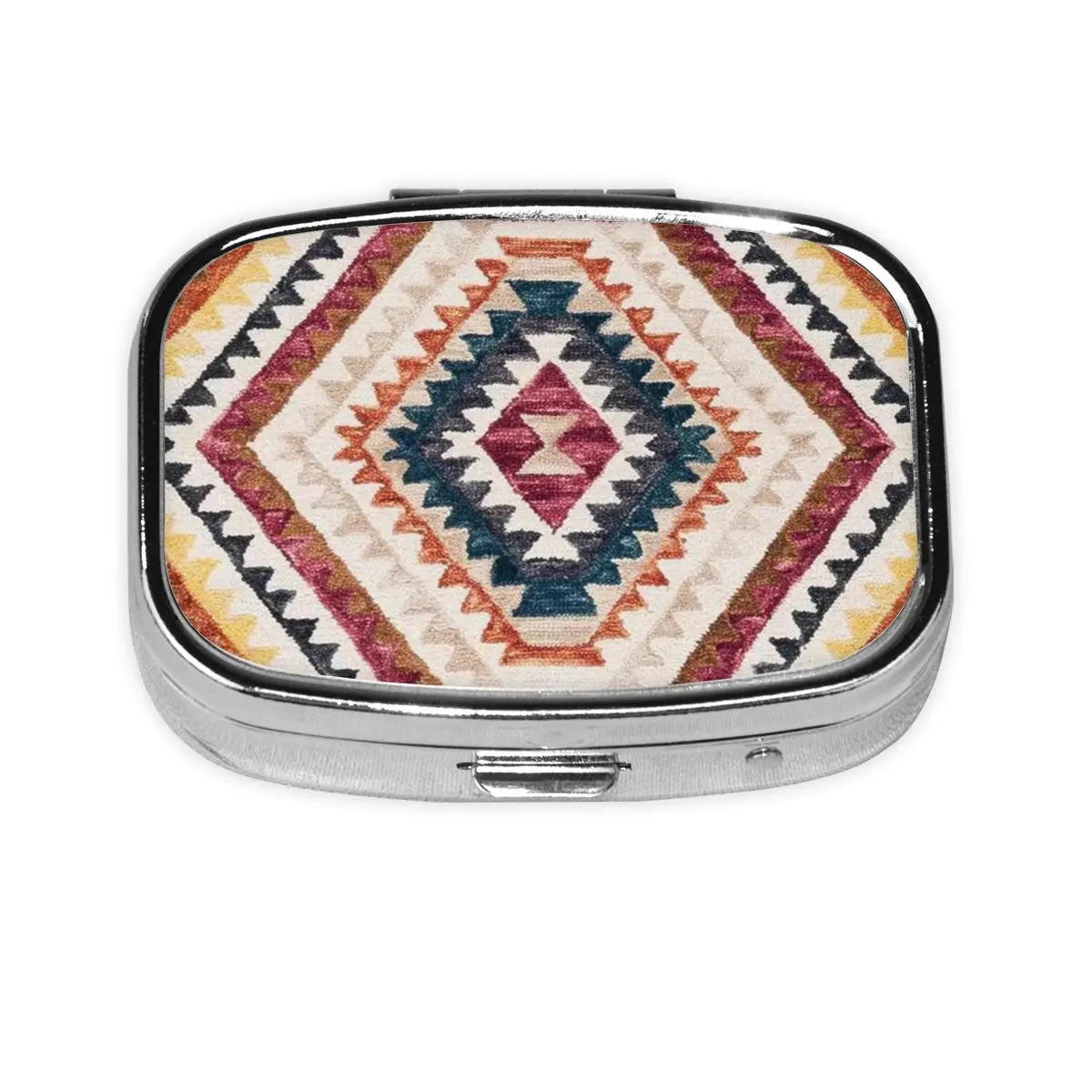 

Moroccan Style Bohemian Style Artwork Square Pill Box Pill Dispenser Bohemian Boho Portable Medicine Storage Box Container