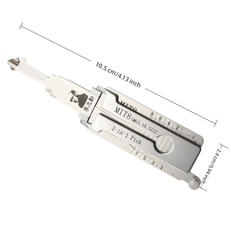 Lishi MIT8 2 in 1 Locksmith Tool Lock Pick & Decoder Flat Milling for Mitsubishi/Daihatsu/Chrysler/Chevrolet models view 5