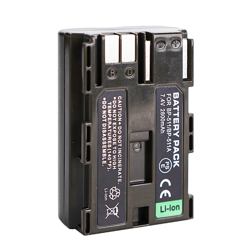 2800mAh BP-511A BP511 BP 511A Camera Battery for Canon G6 G5 G3 G2 G1 EOS 300D 50D 40D 30D 20D 5D Digital Battery