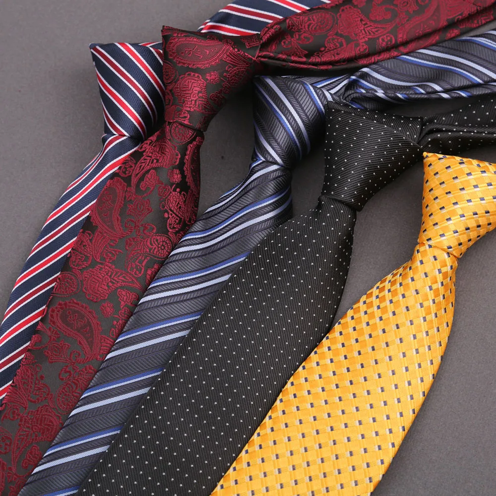 8 cm Elegant Striped Ties for Men Men's Accessory Check Tie Solid Necktie Pattern Formal Occasion Wedding Party Gift