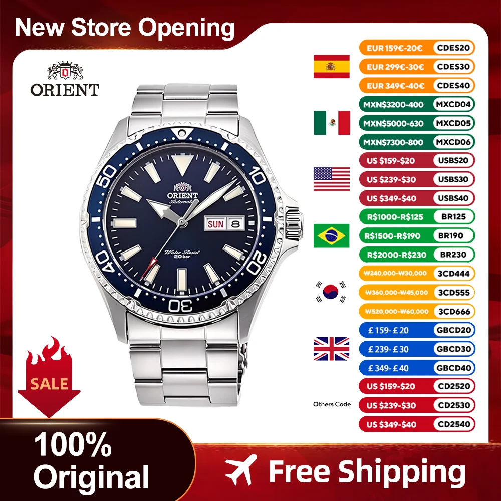 

Orient Original Japanese watch Automatic Mechanical Watches Men's Watch 20Bar Waterproof week display sport watch