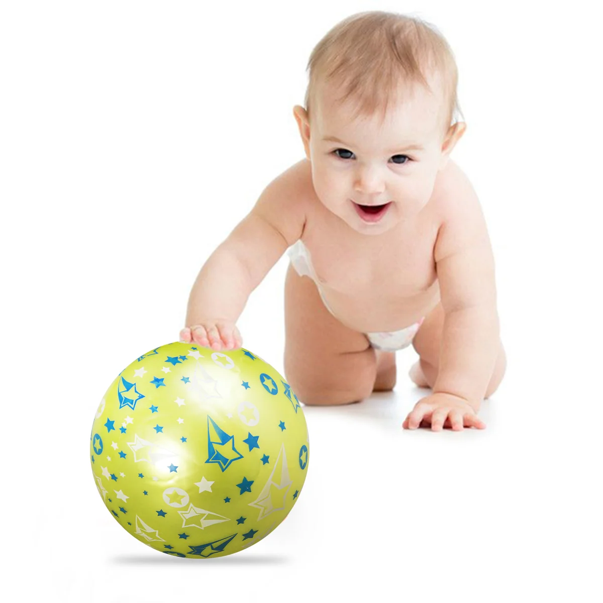 Brinquedo de bola inflável bonito engraçado estrela impressão brinquedo para criança bebê menina menino (cor é aleatória) bola inflável