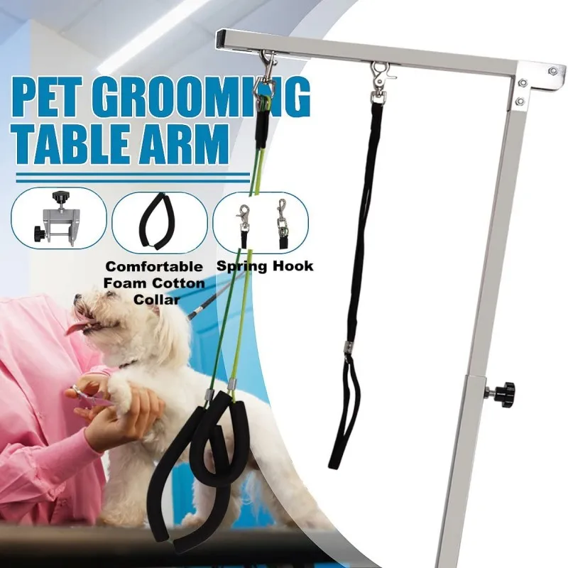 Pet Dog Grooming Arm Pet Dog Grooming Table Bracket Arm with Restraint Rope Telescopic Table Hanger Pro Durable Pet Accessories