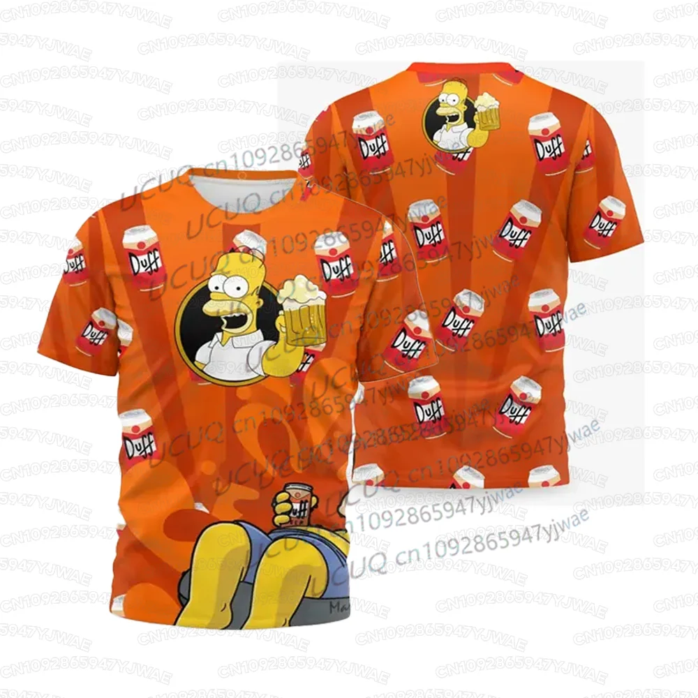 2026 Summer Men's Women's Short Sleeve T-Shirt The Simpsons Cartoon Print Quick drying Football Jersey Casual T-shirt Top