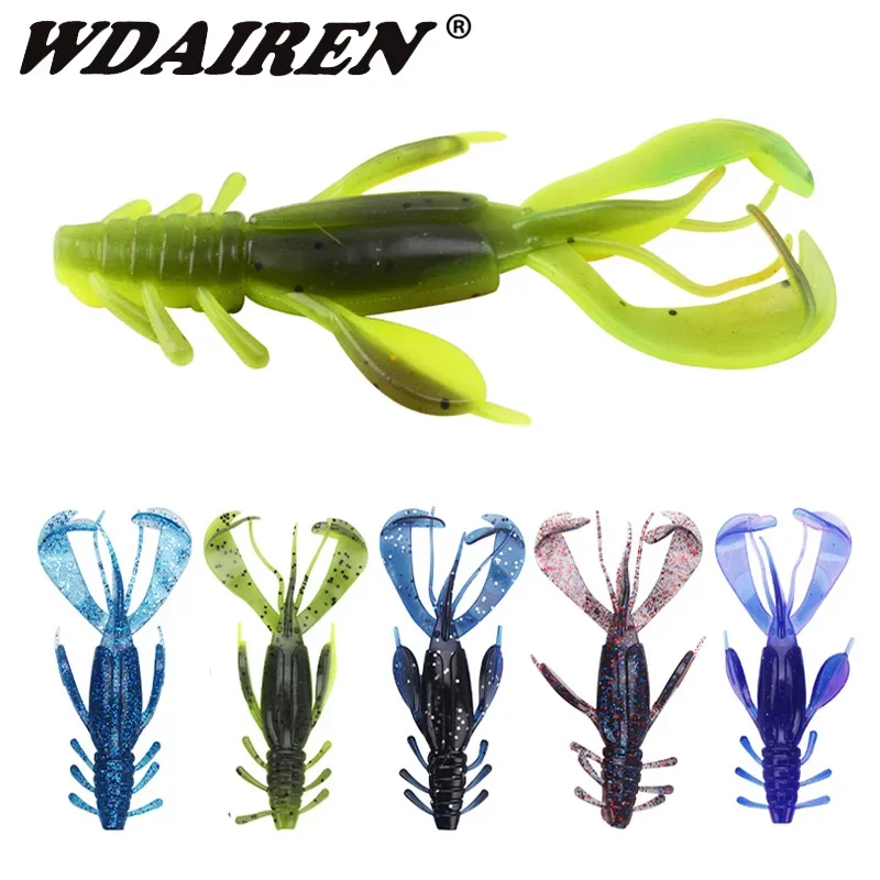 2 Pcs Shrimp Shape Crazy Flapper Silicone Soft Bait 10cm 10.5g Bass Jig Wobblers Fishing Lure Artificial Swimbait Fishing Tackle