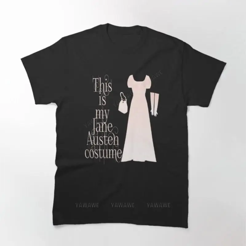 Men cotton t-shirt tops Funny Jane Austen Pride and Prejudice Quotes Regency Dress Costume Romantic Novel Printed T Shirt