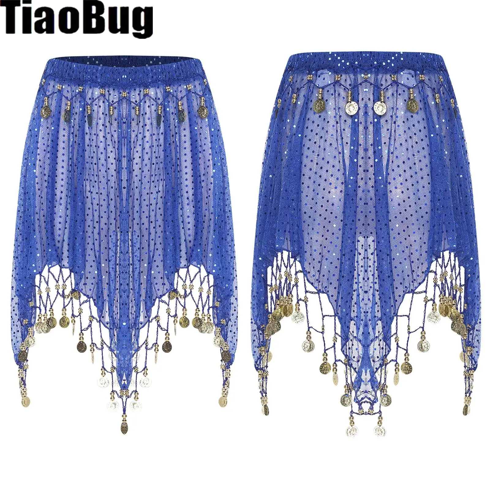 المرأة تنورة رقص البطن هش الصوت صنع شرابة مطرزة بقماش شفاف غير النظامية هيم مرونة تنورة وسط للرقص الشعبي الهندي