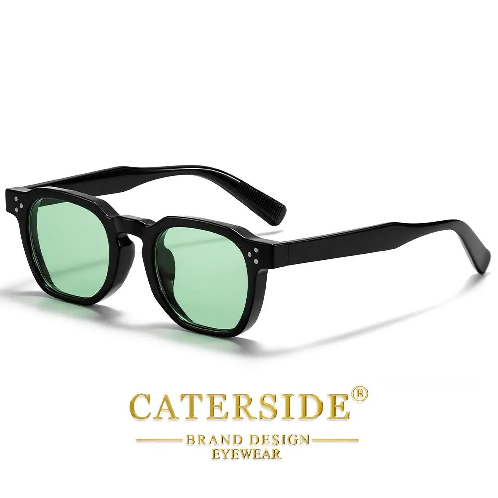 CATERSIDE Modische Herren-Sonnenbrille Markendesign Quadratische Punk-Sonnenbrille Damen Outdoor Reise Party Dekoration Geschenk Brille UV400 – Detail 16