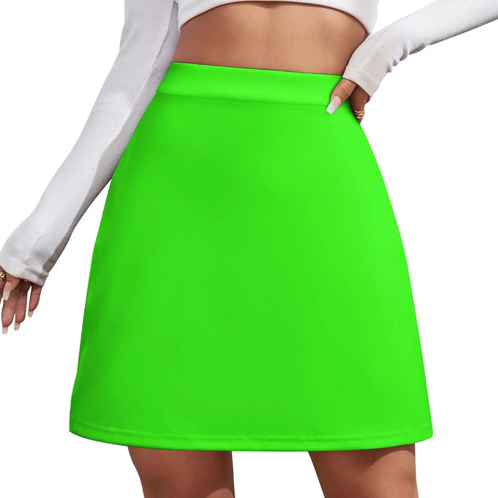 

Neon Green Mini Skirt new in clothes short skirts for women japanese fashion Mini Skirt