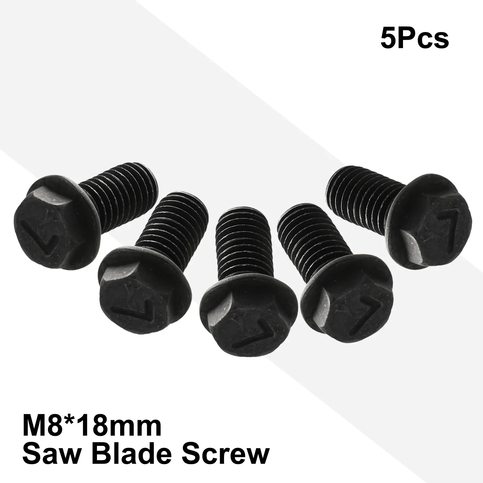 

5pcs Saw Blade Screw M8x18mm Left Hand Thread Hex Flange Nut Bolt Sets For Cutting Machine Fasteners Power Tool Accessories