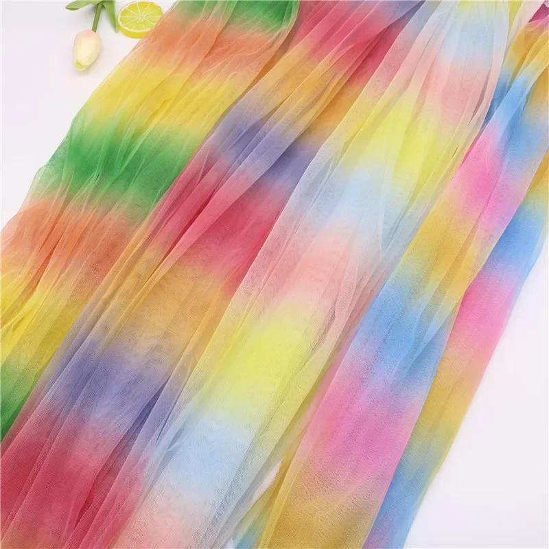 100x155cm Iridescent Tulle Fabric Wedding Birthday DIY Party Photograph Backdrop Girl Tutu Skirt Cloth Accessories Supply