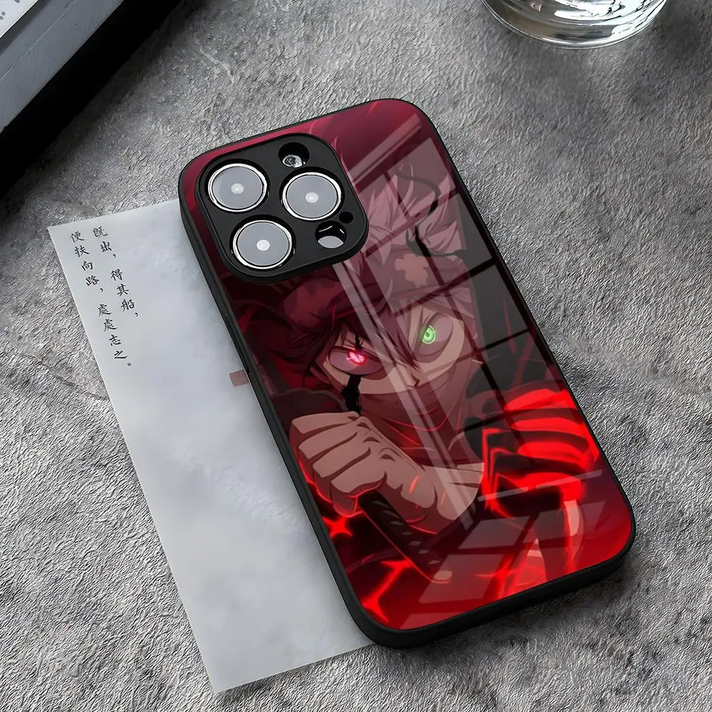 Чехол для телефона Asta с Аниме Манга и черным клевером для iPhone 15 Pro Max 14 Pro 12 11 13 Mini X XR XS 8 7 Plus SE, закаленное стекло, задняя крышка