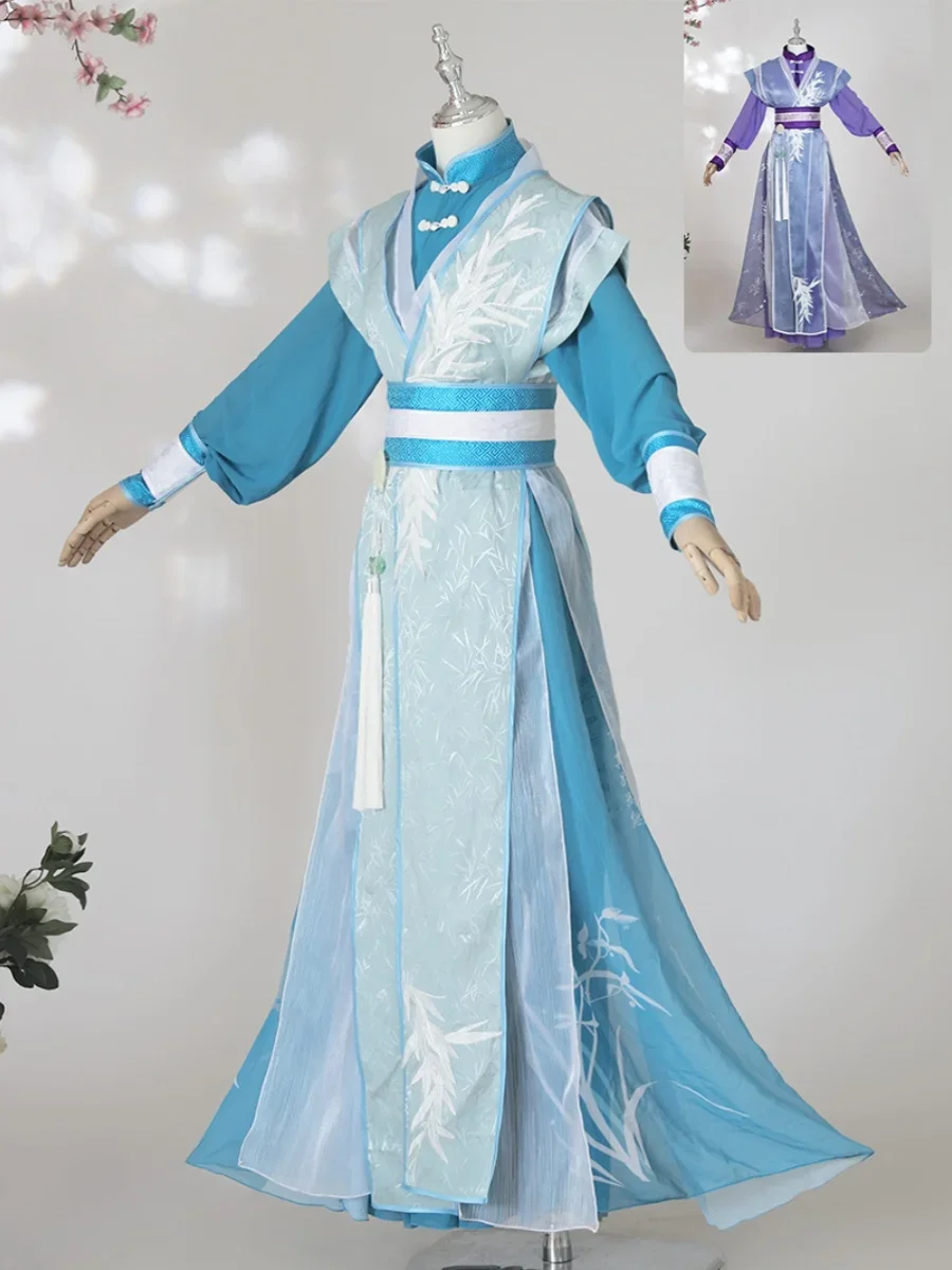 Blue Purple Hanfu Chinese Elements Fairy Dance Performance Cosplay Costume Halloween Christmas Fancy Party Props