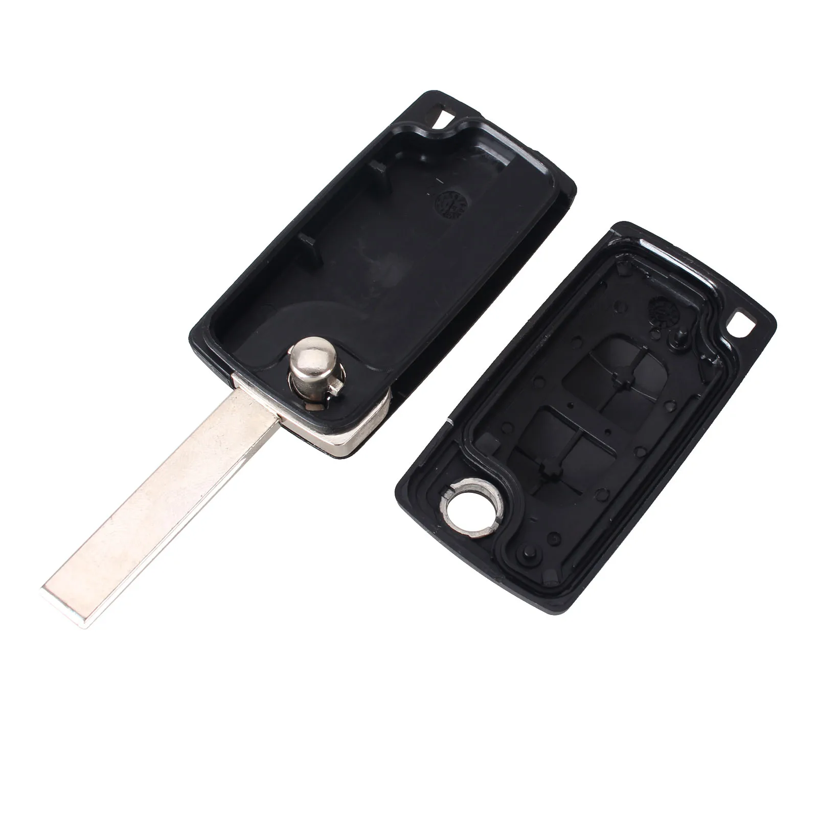 KEYYOU 2 pulsanti telecomando Flip Key Shell Fob per PEUGEOT 307 308 107 207 407 408 con scanalatura CE0523