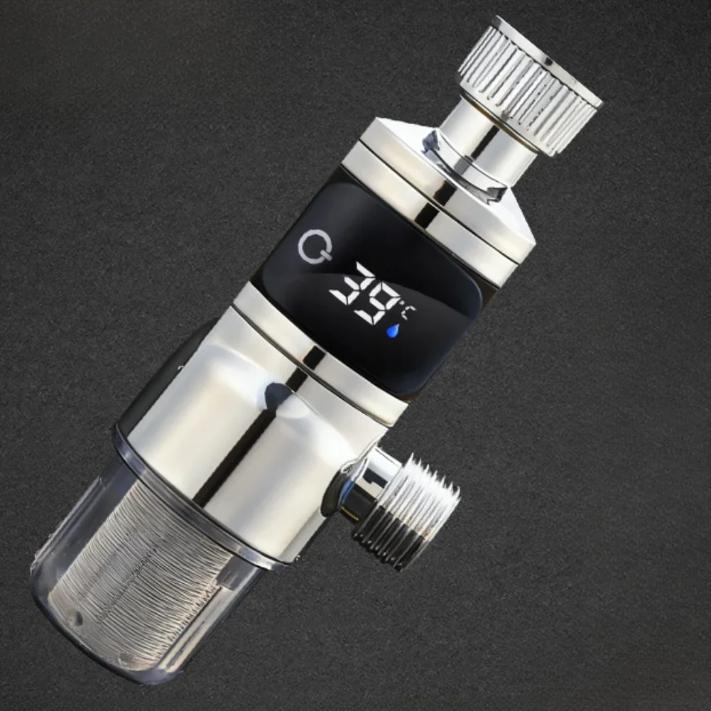2-In-1 Digital Display Shower Head Temperature Sensor Filter Large Screen 304 Stainless Steel Filter Mesh Thermostat And Filter