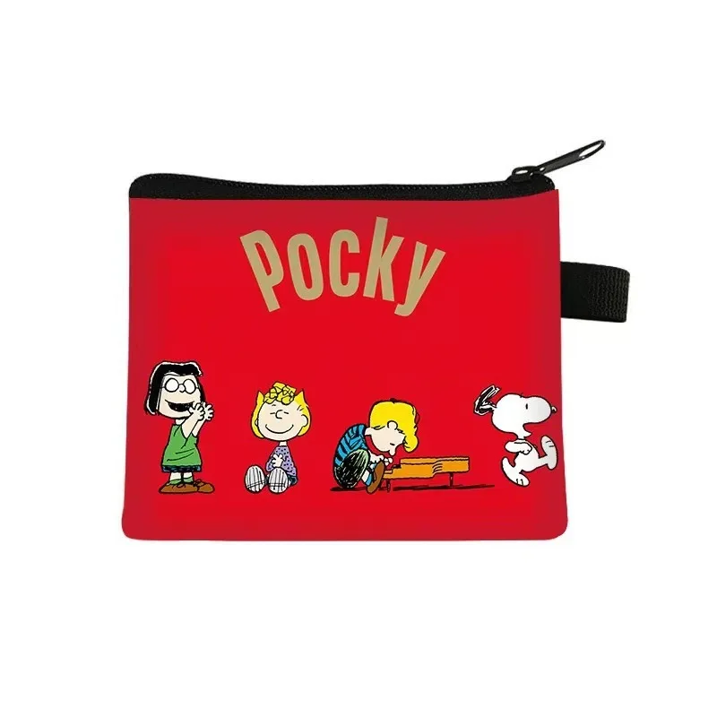 Cartera de Snoopy con figuras de Anime, monedero de moda para estudiantes, tarjetero, bolsas de dibujos animados, Clip para dinero, regalos de cumpleaños para niños, nuevo