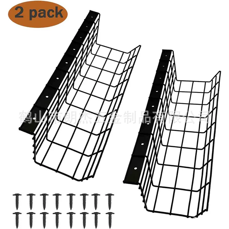 Under-Desk Cable Management Tray Powder-Coated Steel Wire Basket Screw-Mount Organizer Office Computer Desks X In