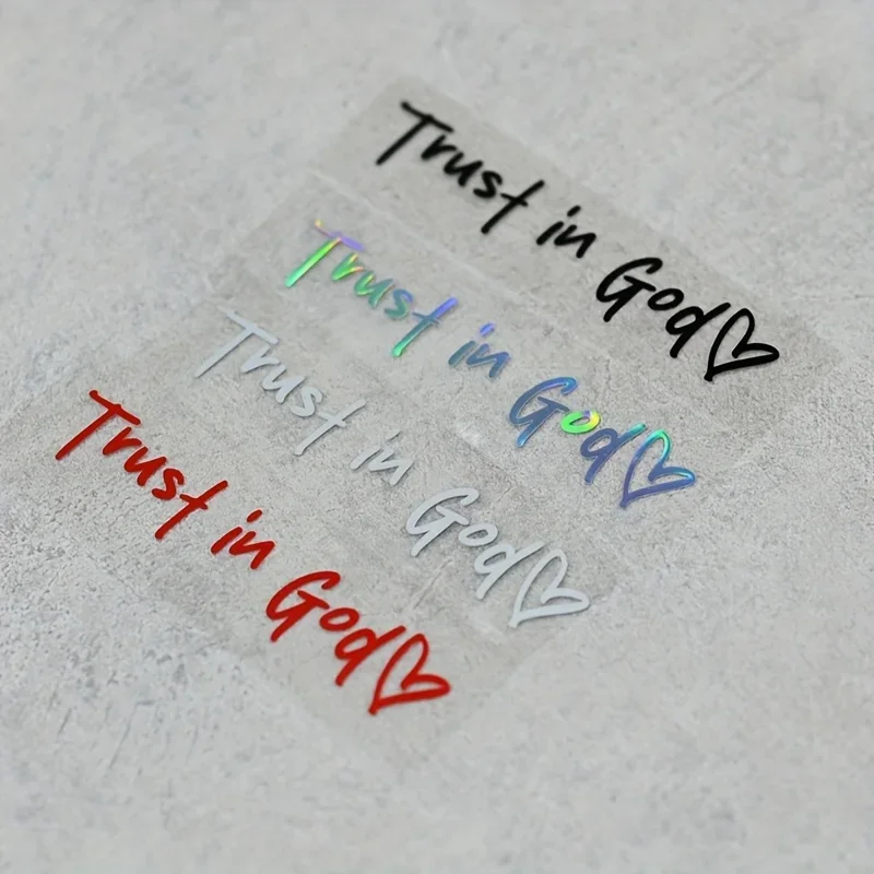 ユニークな「神への信」の信仰を表現した車用ステッカー、意味のある車用アクセサリー、このキュートなデカールであなたの車を信念を反映させましょう