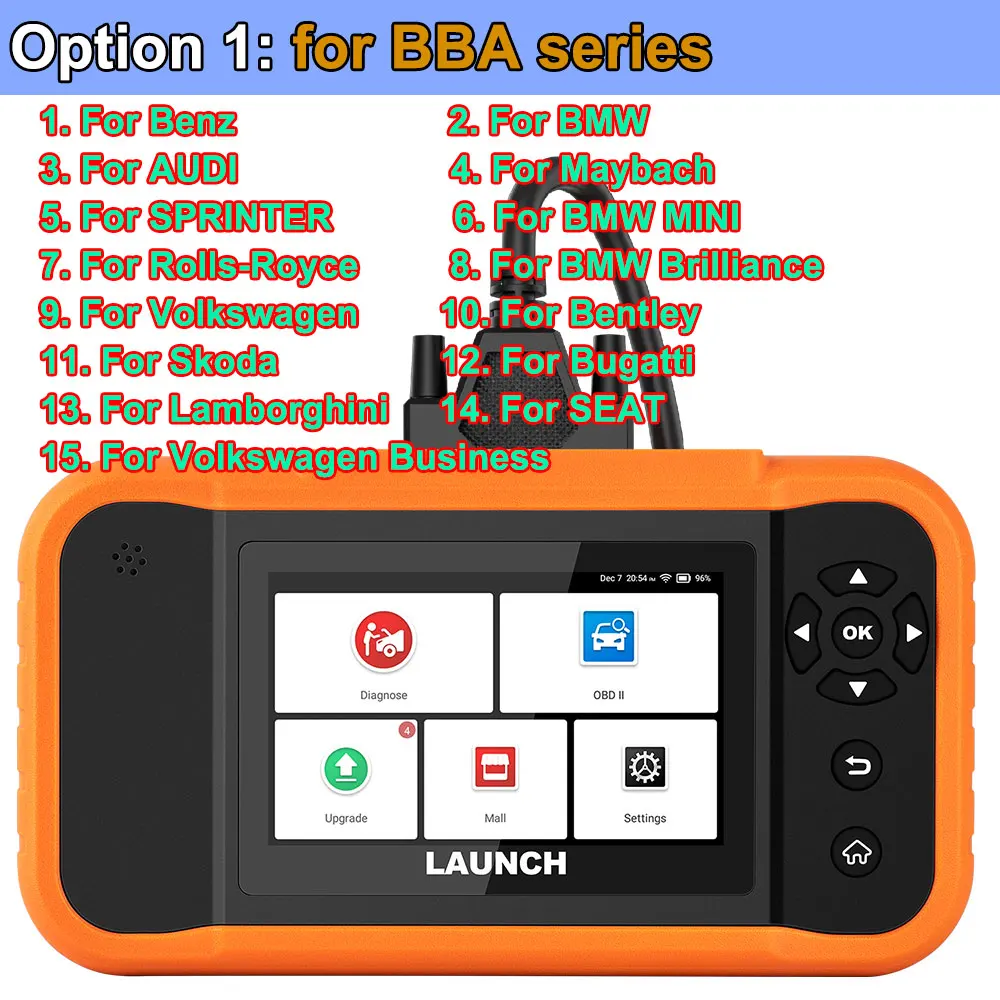 LAUNCH X431 Creader Elite 2.0 BBA フルシステム診断ツール OBD2