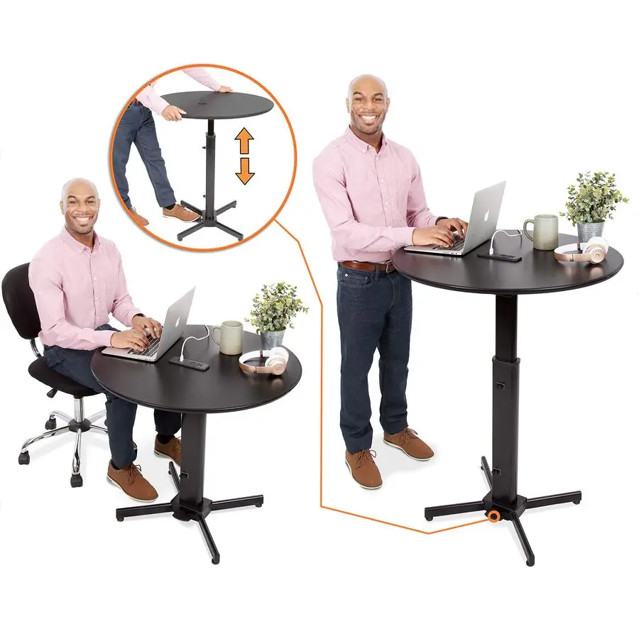 Round Charging Table Height Adjustable Cafe Table with BuiltIn AC Outlets amp USB Charging Fast Charging for Multiple Devices G