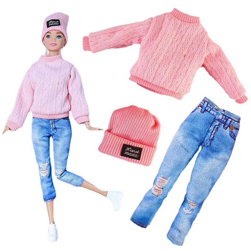 Newest Clothes For Barbie Dolls Set Fashion Dress Outfit Coat Jacket Pant Clothes For Baby Doll Accessories For Girl`s Toys Gift