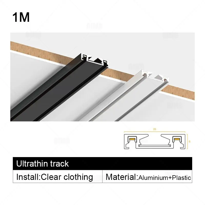 Smart Home Tuya Dimbaar 6MM Ultradun Plafondmontage 48V Magnetisch Tracklightsysteem Dunne Slanke Opbouw Lineaire Verlichting