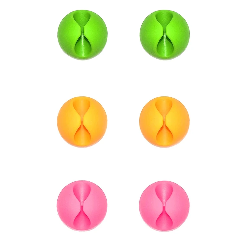 Органайзер для кабеля, держатель для кабеля передачи данных с одним отверстием, зажим для проводов и кабеля, 6 крючков на Клейкой Ленте, органайзер для линии, зажим-держатель