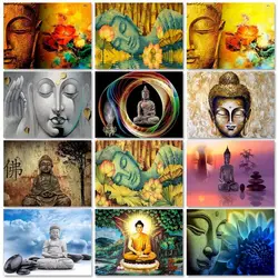 GATYZTORY Oil Painting By Numbers Paint Kit Flower Buddha Handicrafts For Adults Coloring With Numbers Home Decors